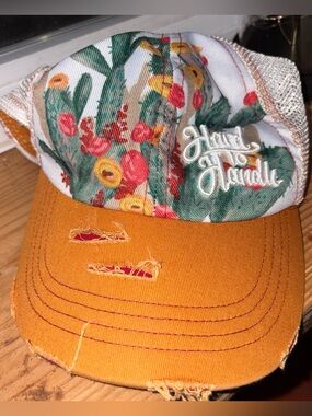 Floral Cactus Trucker Hat - Orange